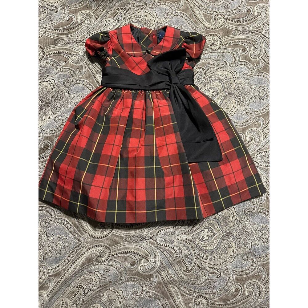 Polo Ralph Lauren Red and Black Tartan Dress 12 M